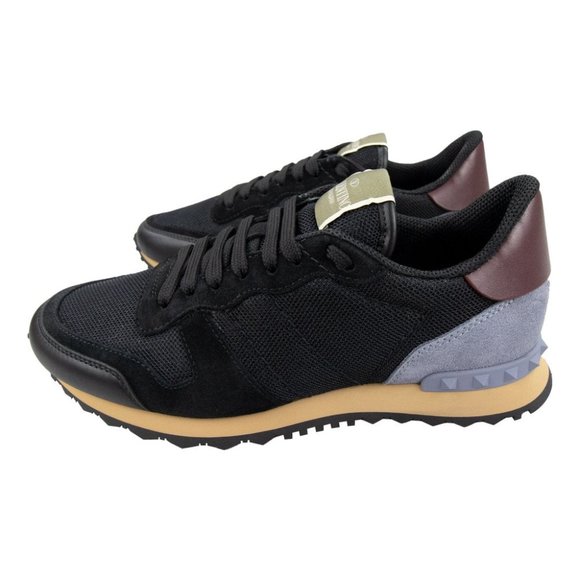 NIB Valentino Garavani Rockrunner Stud Sneaker, Black Men's US 9 $1,292 - Picture 9 of 11